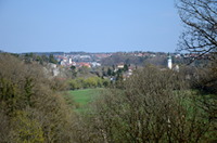 Blick vom Amalienfelsen auf Laiz und Sigmaringen