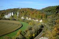 Herbst im Donautal bei Inzigkofen - Blick vom Gespaltenen Fels