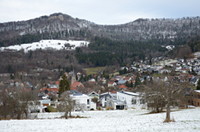 Blick von den "Fürstäckern" über Albstadt-Laufen zur Schalksburg