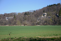 Blick zum Felsdach und Känzele im Fürstlichen Park Inzigkofen