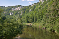 Blick auf den Spaltfels bei Beuron