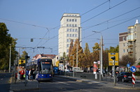 Strassenbahnhaltestelle am Albertplatz