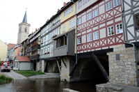 Krämerbrücke in Erfurt. Ansicht der Nordseite