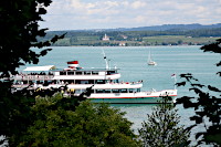 Blick &uuml;ber den &Uuml;berlinger See zur Wallfahrtskirche Birnau